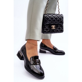Vinceza Mocasines Lacados Tacón Alto Negro Sakina 6