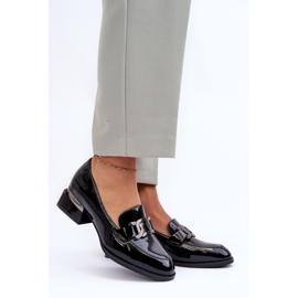 Vinceza Mocasines Lacados Tacón Alto Negro Sakina 2