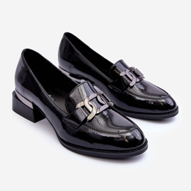 Vinceza Mocasines Lacados Tacón Alto Negro Sakina 7