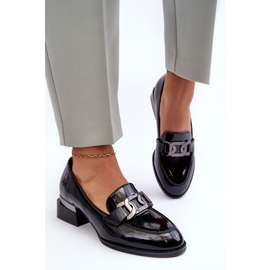 Vinceza Mocasines Lacados Tacón Alto Negro Sakina 4