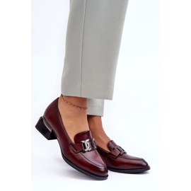 Vinceza Zapatos De Cuero, Mocasines Con Tacones Altos, Sakina Burdeos rojo 3