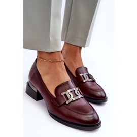 Vinceza Zapatos De Cuero, Mocasines Con Tacones Altos, Sakina Burdeos rojo 5