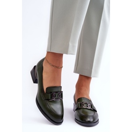 Vinceza Zapatos De Piel Mocasines Con Tacones Altos, Sakina Verde Oscuro 4