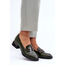 Vinceza Zapatos De Piel Mocasines Con Tacones Altos, Sakina Verde Oscuro 3