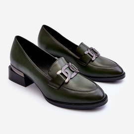 Vinceza Zapatos De Piel Mocasines Con Tacones Altos, Sakina Verde Oscuro 2