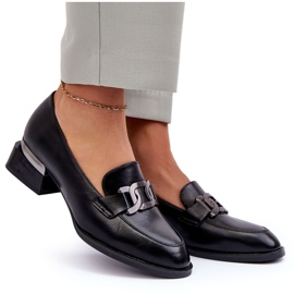 Vinceza Zapatos De Piel Mocasines Con Tacón Alto, Sakina Negro 7