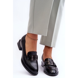 Vinceza Zapatos De Piel Mocasines Con Tacón Alto, Sakina Negro 3