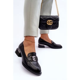 Vinceza Zapatos De Piel Mocasines Con Tacón Alto, Sakina Negro 6