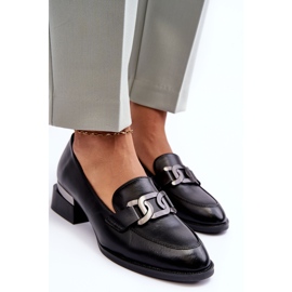 Vinceza Zapatos De Piel Mocasines Con Tacón Alto, Sakina Negro 4