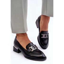 Vinceza Zapatos De Piel Mocasines Con Tacón Alto, Sakina Negro 5
