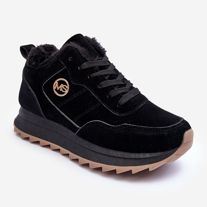Deportivas aislantes de piel con plataforma, Black Adite negro 1