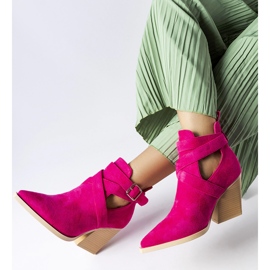 Botas camperas rosas decoradas con recortes Duclos rosado 2
