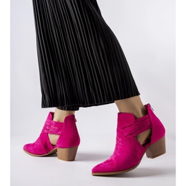 Botines tacón Quraishi rosa 1
