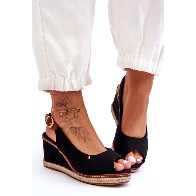 Sandalias Mujer Cuña Clásicas Negras Katie negro 2