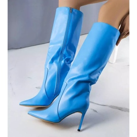 BM Botas azules de tacón alto de Jaylin. 2