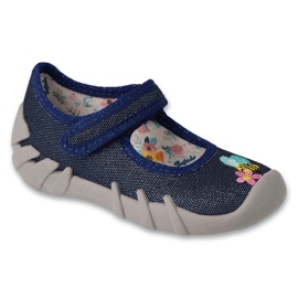 Pantuflas infantiles befado con velcro 109N253 azul marino 2