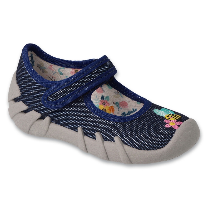 Pantuflas infantiles befado con velcro 109N253 azul marino 4