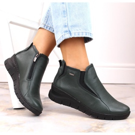 Botas cuña mujer cómodas de piel, aislantes verde Helios 552.566 5