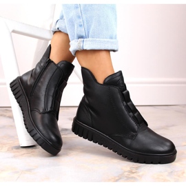 Botas de mujer cómodas de piel con aislamiento negro Rieker Y3458-00 4