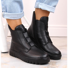 Botas de mujer cómodas de piel con aislamiento negro Rieker Y3458-00 6