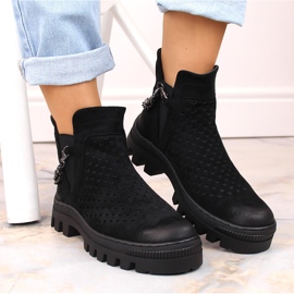 Botas trabajadoras mujer serraje negro Potocki 12028 6
