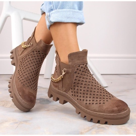 Botas trabajadoras mujer serraje marrón Potocki 12028 beige 4