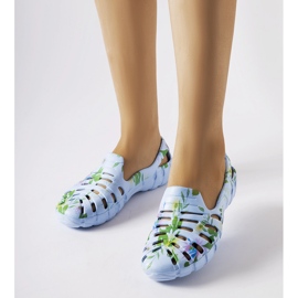 Inna Chanclas de goma azules con estampado de Eliano 1
