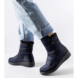 Botas de nieve azul marino con cuña Mount baja. 1