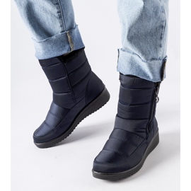 Botas de nieve azul marino con cuña Mount baja. 2