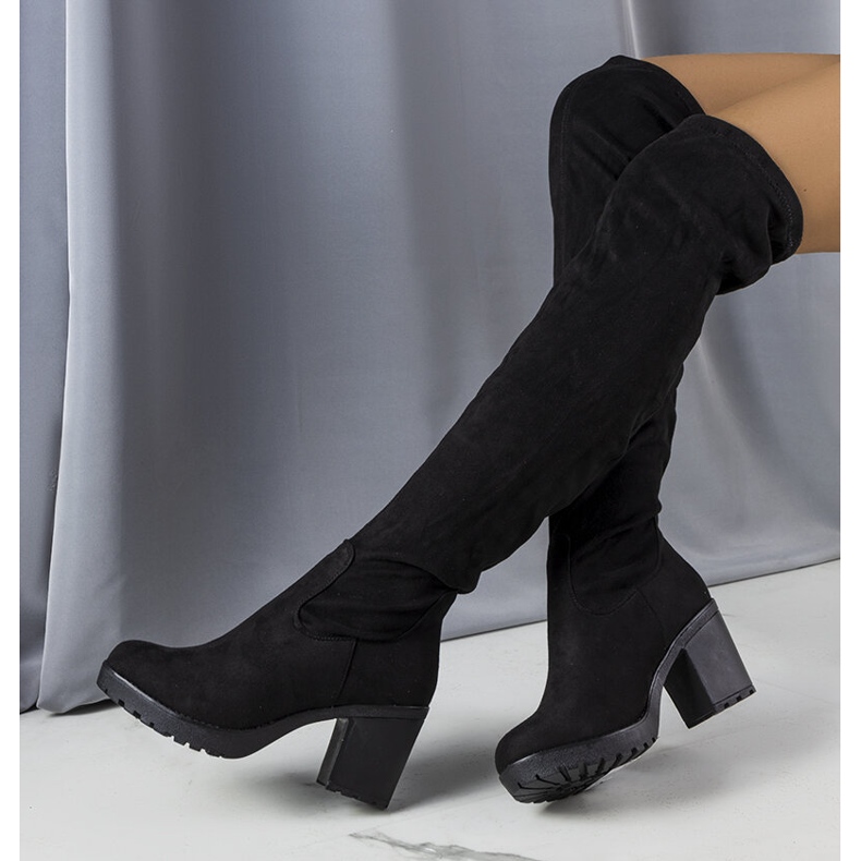 Botas largas Nona ecogamuza negras negro 1 Botas largas Nona ecogamuza negras negro 1