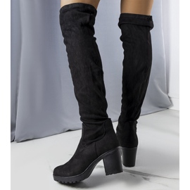 Botas largas Nona ecogamuza negras negro 2
