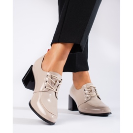 W. Potocki Zapatos mujer con cordones Potocki beige 1