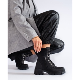 Botas de trabajo con cordones para mujer negras de Vinceza negro 2