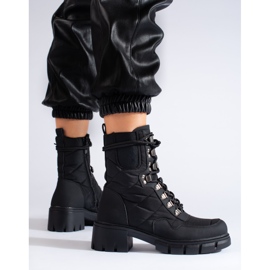 Botas de trabajo con cordones para mujer negras de Vinceza negro 3