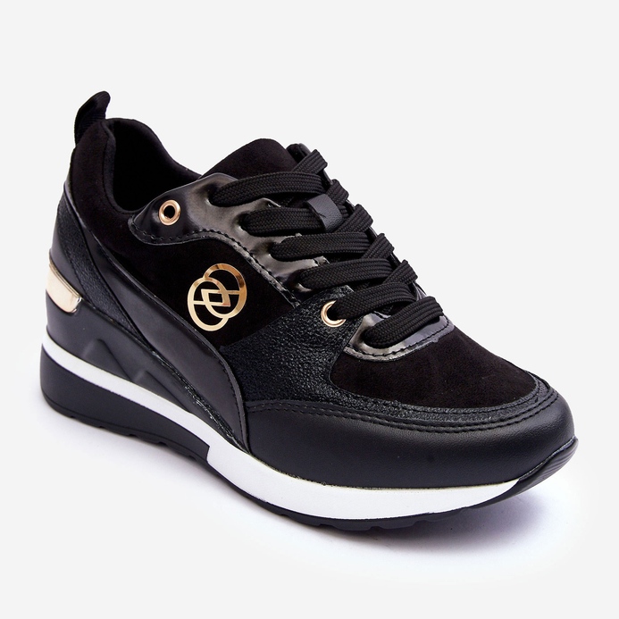 PE1 Deportivas de Mujer con Cordones y Cuña Negro Genova 1