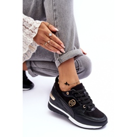 PE1 Deportivas de Mujer con Cordones y Cuña Negro Genova 6