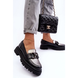 Laura Messi Mocasines Mujer Piel Tacón Plano, Negro Elkiza 5