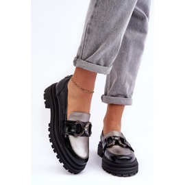 Laura Messi Mocasines Mujer Piel Tacón Plano, Negro Elkiza 2