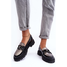 Laura Messi Mocasines Mujer Piel Tacón Plano, Negro Elkiza 3