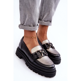 Laura Messi Mocasines Mujer Piel Tacón Plano, Negro Elkiza 4