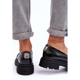 Laura Messi Mocasines Mujer Piel Tacón Plano, Negro Elkiza 6