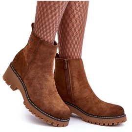 Botas Tacón Plano Ante, Aislante, Marrón Neafgi 10