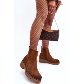 Botas Tacón Plano Ante, Aislante, Marrón Neafgi 7