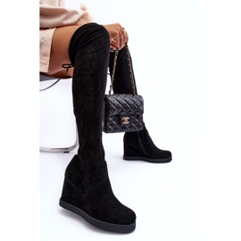 Botas altas Mephal de ante negro con cuña 5