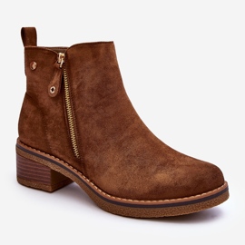 Botas tacón bajo Laurisa ante marrón 1