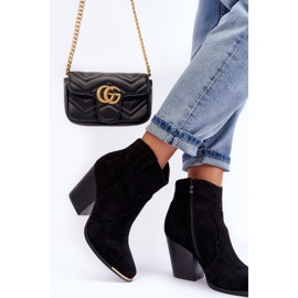 Botas Vaqueras De Ante Con Tacón Alto, Negro Lotoune 4