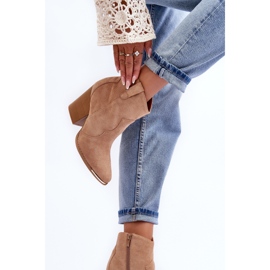 Botas Cowboy de ante beige con tacones altos Lotoune 4