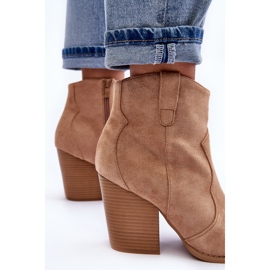 Botas Cowboy de ante beige con tacones altos Lotoune 5