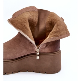 Botines de mujer de ante con plataforma maciza, beige oscuro Lemar Savira 2