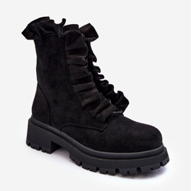 Botas de trabajo de ante con aislamiento y tacón plano, góndola negra negro 2